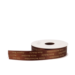 Ribbon Festive Dark Brown 15mx25mm Nm