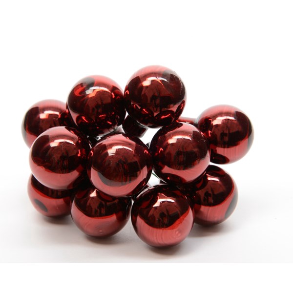 KERSTBAL GLASS 25MM ON WIRE 144PCS OXBLOOD