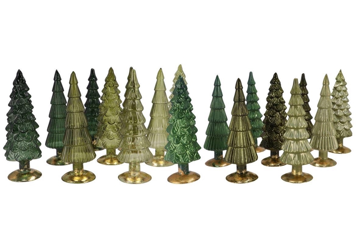 <h4>Twinkle Majestic Green Mix Glass Tree Shiny Ass 10x35cm</h4>