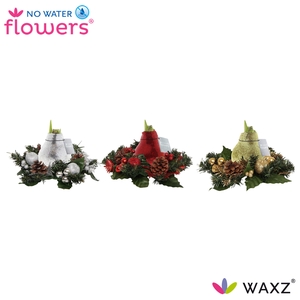 No Water Flowers Waxz® Christmas Wreath