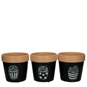 Keramiek Pot print+rand d13*12.5cm
