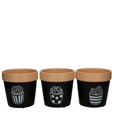 <h4>Keramiek Pot print+rand d13*12.5cm</h4>