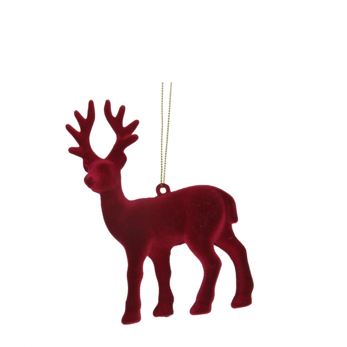 <h4>Kerst Hanger rendier flock 10*13cm</h4>