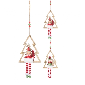 Kerst Deco hanger elf 12*3*35cm ass.