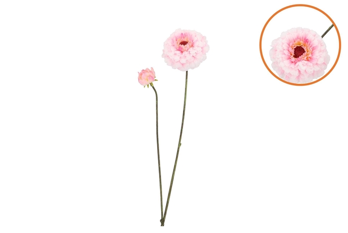 Silk Zinnia Pink 54cm