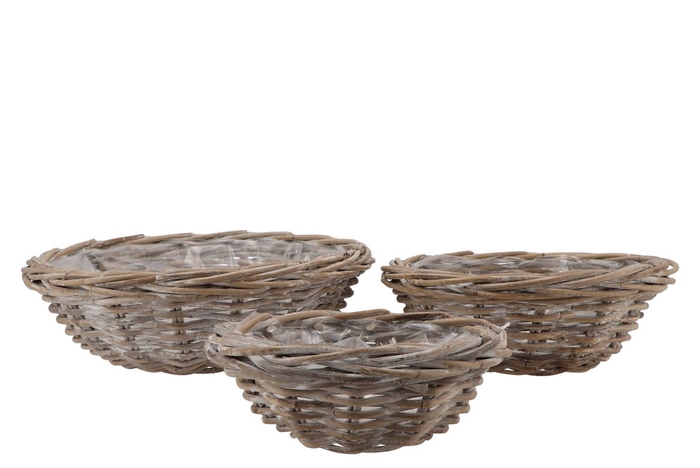 <h4>Rattan Bowl Round Grey 3pcs 45x15cm</h4>