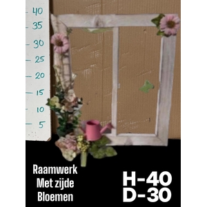 Houten Raamwerk Met Zijden Boeket