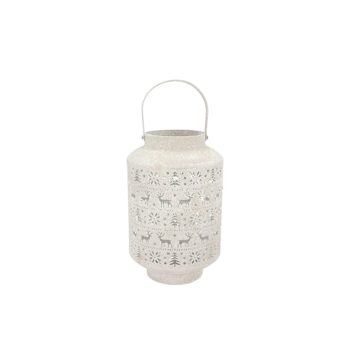 <h4>Kaya White Lantern X-mas Metal 21x33cm</h4>