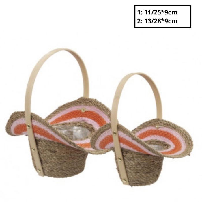 Basket sets Handle Grass S/2 28/20*9cm