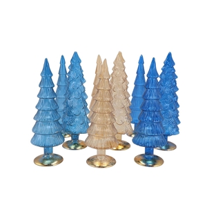 Twinkle Blue Glass Tree Metallic Ass 9x30cm Nm