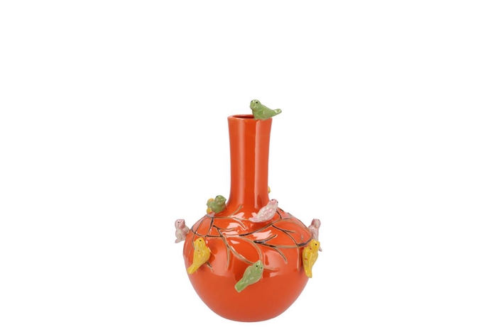 <h4>Bird Vase Orange Tube 13x15cm Nm</h4>