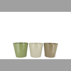 Zinc Summer Green Mix Bucket Basic Ass 15x14x11cm