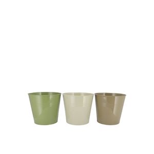 Zinc Summer Green Mix Bucket Basic Ass 15x14x11cm