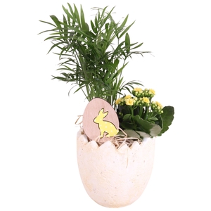Easter Arr. Indoor Ceramic half egg Ø15cm 2PP