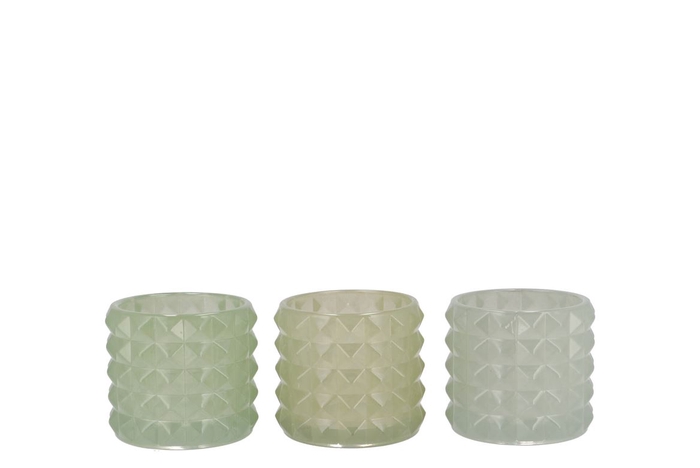 Jazz Nordic Green T-light Structure Ass 10x9cm