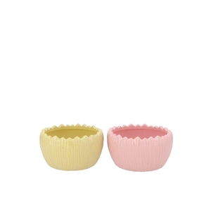 Ella Pink Yellow Pot Round Ass 16x16x9cm