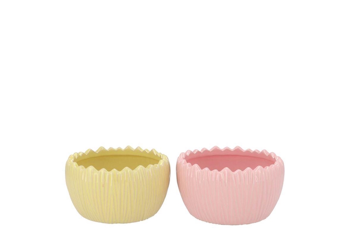 <h4>Ella Pink Yellow Pot Round Ass 16x16x9cm</h4>