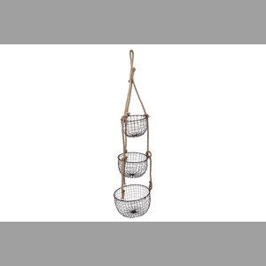 Wire Basket With Rope Black 26x126cm