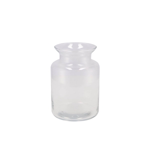 Glass Milk Can Vase Heavy 14x20cm