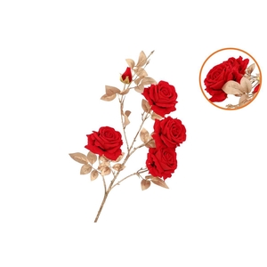 Silk Rose Goldie 5x Red 116cm