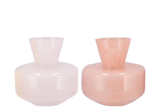 <h4>Beau Dutch Pink Mix Cone Neck Sphere Vase Ass 21x20cm</h4>