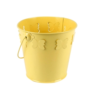 Bucket Madrid zinc 11.5xH9cm- ES10.5 yellow gloss
