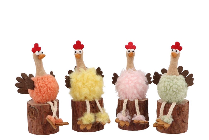 Easter Fluffy Chicken Color Ass P/1 18cm Nm