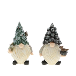 Kerst Deco gnoom 9*6*13.5cm ass.