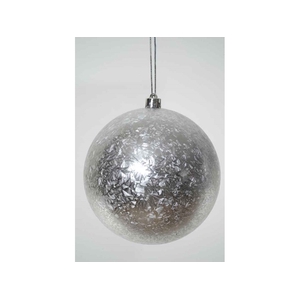 KERSTBAL PLASTIC 200MM SILVER IJSLAK 1PC