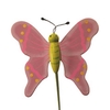 Pick Butterfly flying wood 7x8cm+50cm stick lilac