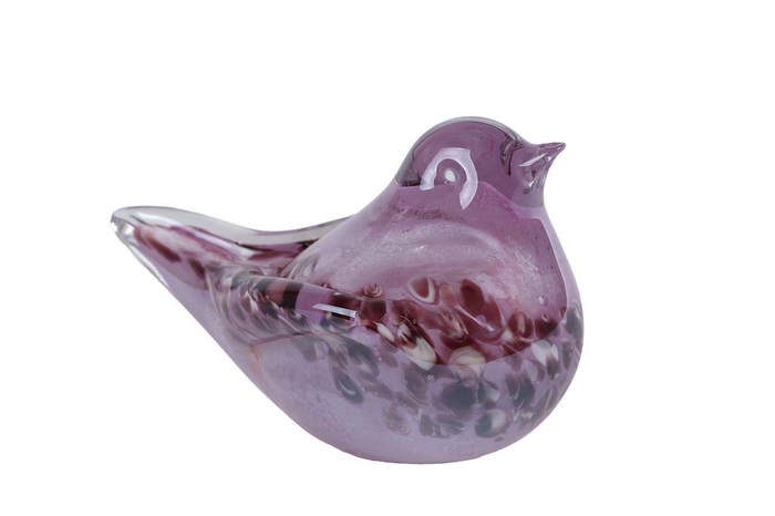 <h4>"Sculptuur ""Bird"" paars glas 13x7</h4>