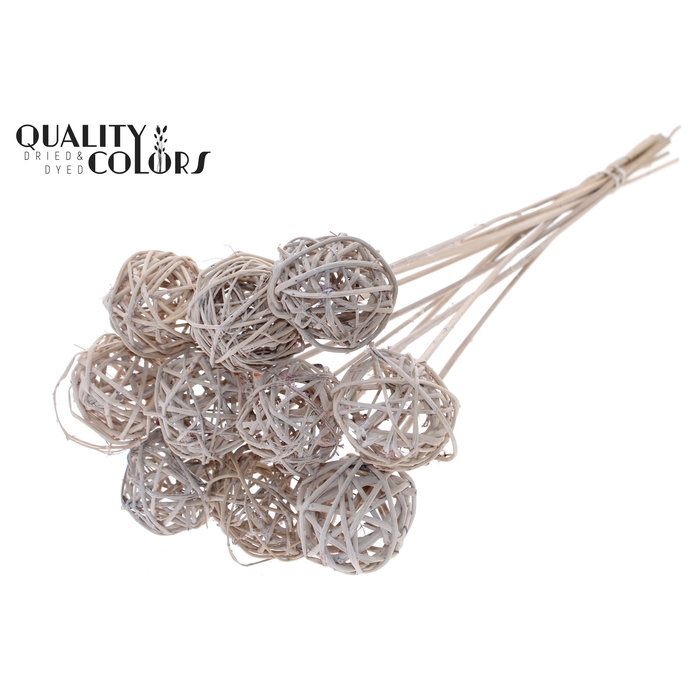 <h4>Bruce Ball 5cm on stem Frosted White</h4>