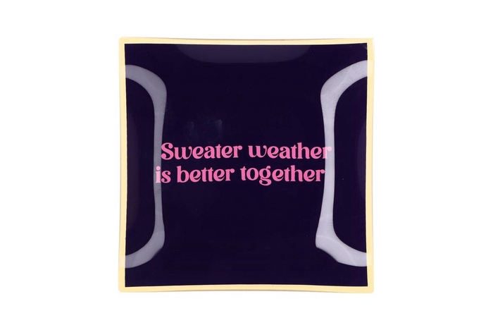Plate Square Sweater Weather 18x18x2cm