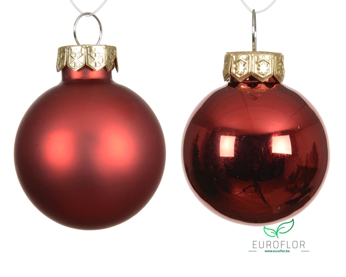 KERSTBAL GLASS 35MM 16PCS CHRISTMAS RED