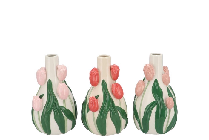 Isa Summer Pink Vase Neck Tulip Ass 14x13x22cm Nm