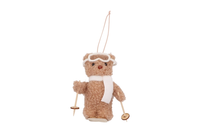 Loulou Brown Bear On Ski 6x10x11cm