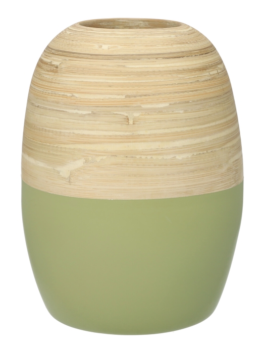 DF00-710831200 - Vase Mambu d6.3/13.5xh17.5 natural/ olive