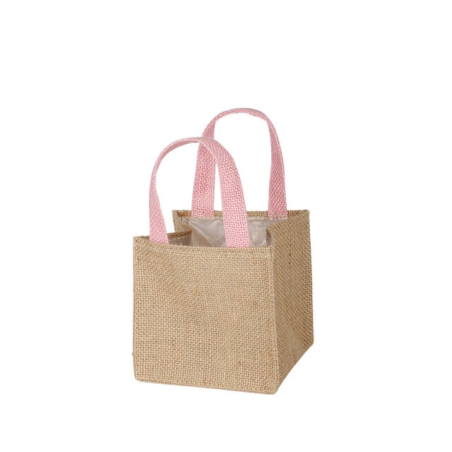<h4>Bag Foxy jute 12.5x12.5xH12.5 pink 30/bun</h4>