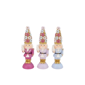 Candy Nutcracker Pink/lila Soldier Decoration 10x9x20cm Nm