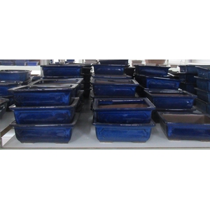 pot rectangle glazed blue (16x11,5x5,5)