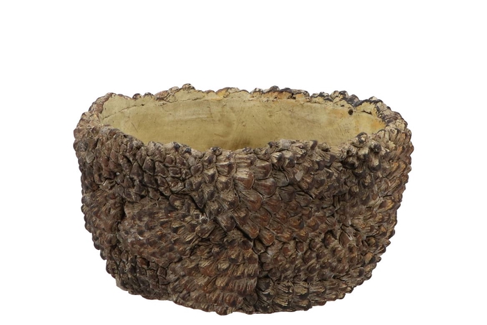 <h4>Concrete Natural Pinecone Bowl Round 19x19x9cm Nm</h4>