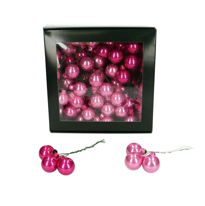 <h4>Christmas bauble Ball/wire 25mm pearl x144</h4>