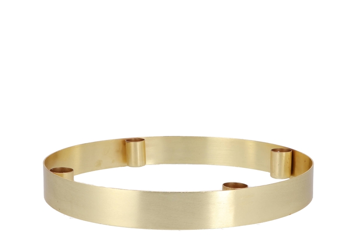 <h4>CANDLE HOLDER GOLD RING METAL 30CM</h4>