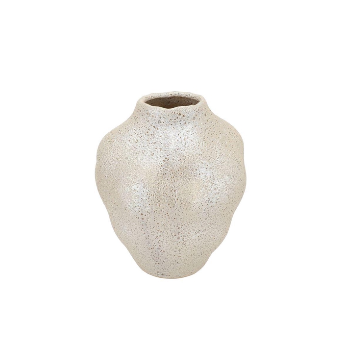 <h4>Dana White Pearl Moonface Vase Bubble 25x25x30cm</h4>