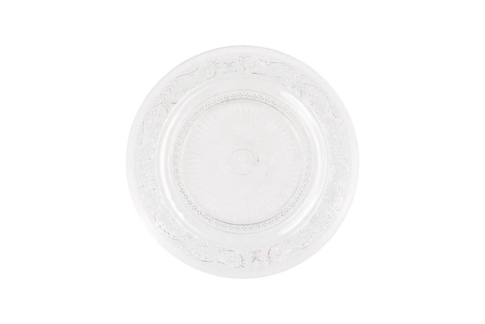 <h4>Dayah Transparent Glass Plate 23x2cm</h4>