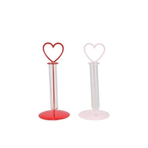 Xelly Red/pink Metal Rack Heart Vase Ass 10x10x24