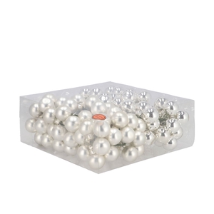 Glass Ball Glans Combi Zilver 25mm P/144