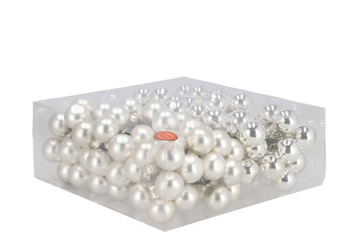 Glass Ball Glans Combi Zilver 25mm P/144