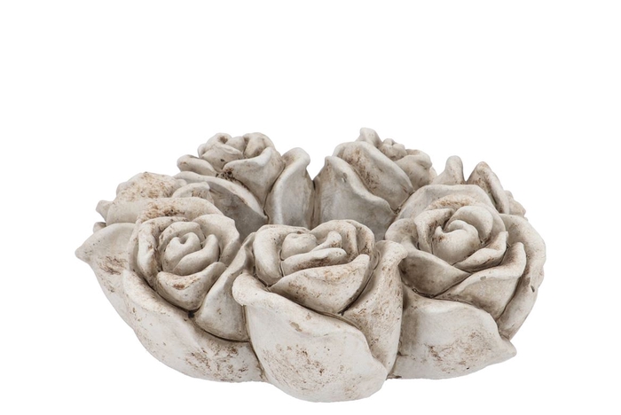 <h4>Concrete Antique Rose Wreath Pot 24x24x9cm</h4>