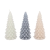 Frosty Grey Mix X-mas Tree Candle 9x20cm Ass